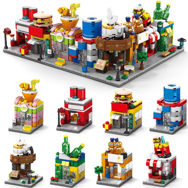 Restaurant & Dessert Street View Building Blocks Kit