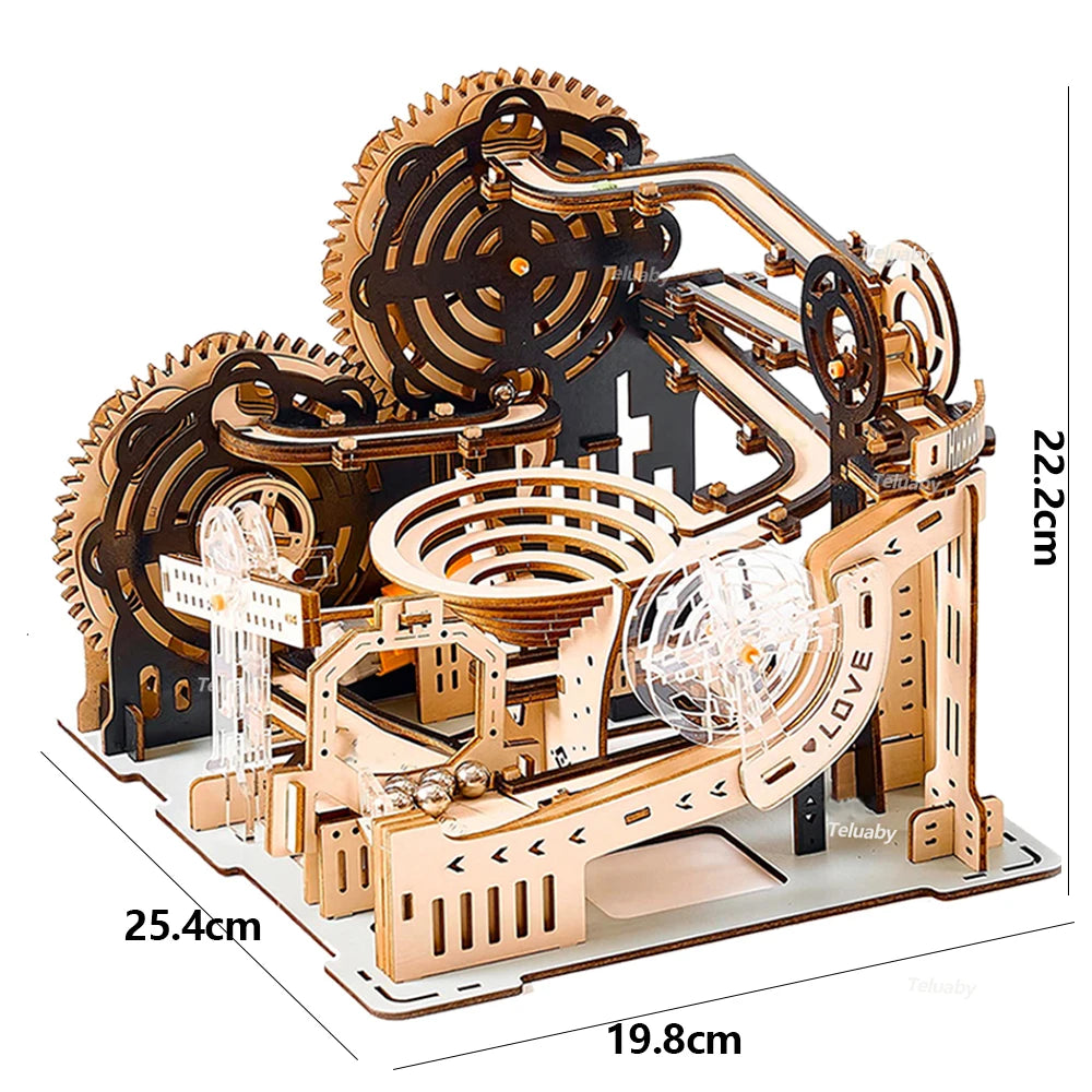 3D Wooden Marble Run Puzzle – Mechanical Model Kit