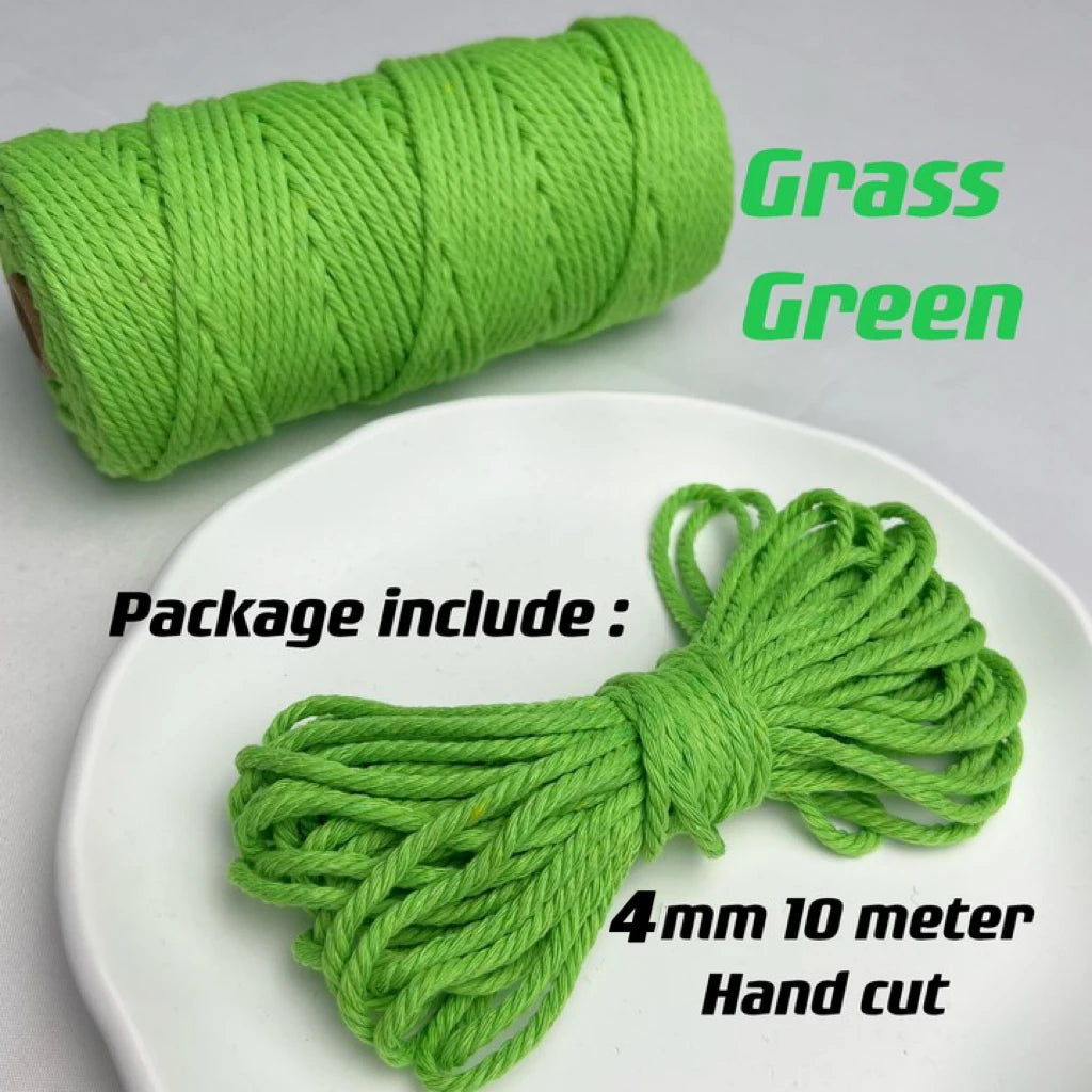 10m 4mm Braided Cotton Macrame Rope – Natural DIY Craft Cord
