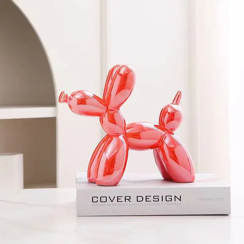 Nordic Ceramic Balloon Dog – Abstract Home & Office Sculpture