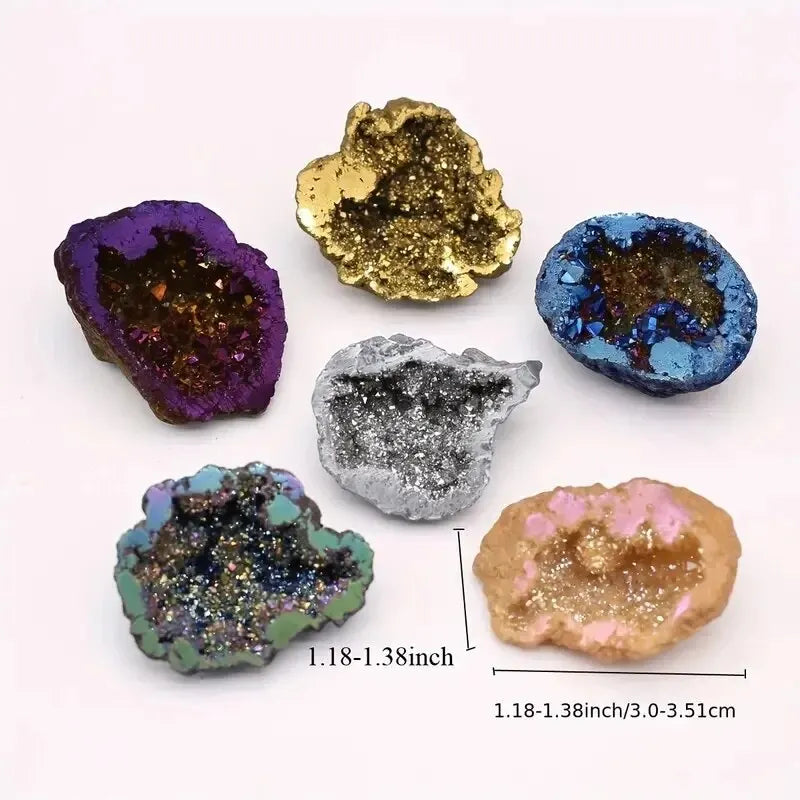 2pcs Natural Agate Crystal Treasure Bowls – Gemstone Display Set