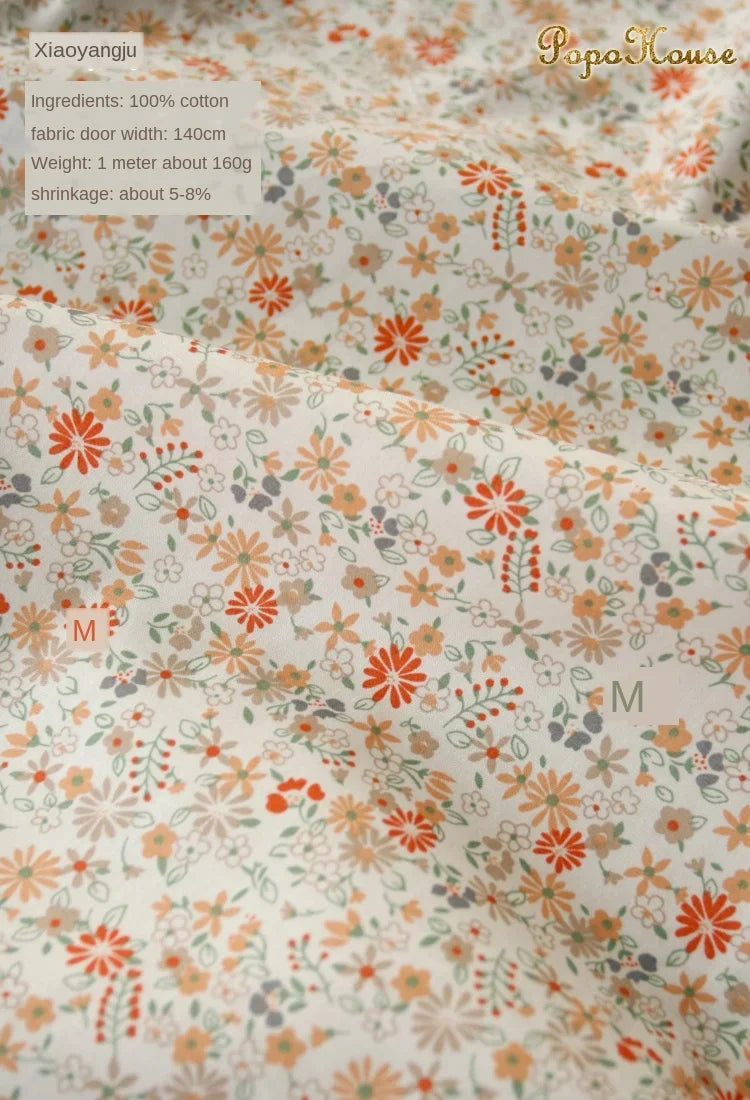 Blue White Porcelain Rose Cotton Poplin Fabric 140x50cm