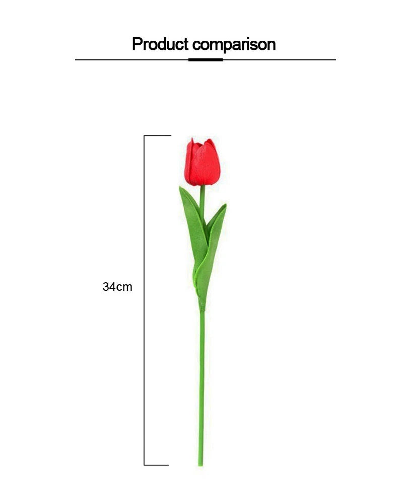 Silicone Artificial Tulip Bouquet – Realistic Floral Stems for Home & Wedding Decor