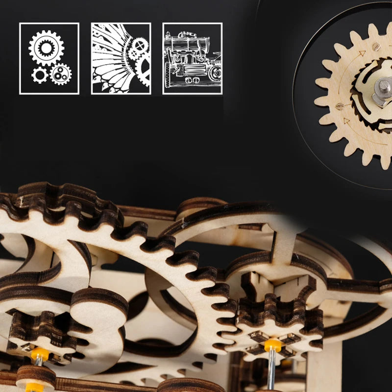 3D Wooden Marble Run Puzzle – Mechanical Model Kit