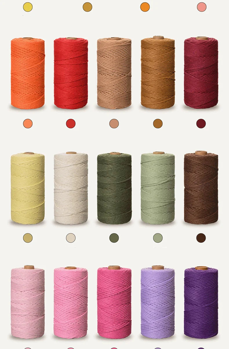 10m 4mm Braided Cotton Macrame Rope – Natural DIY Craft Cord