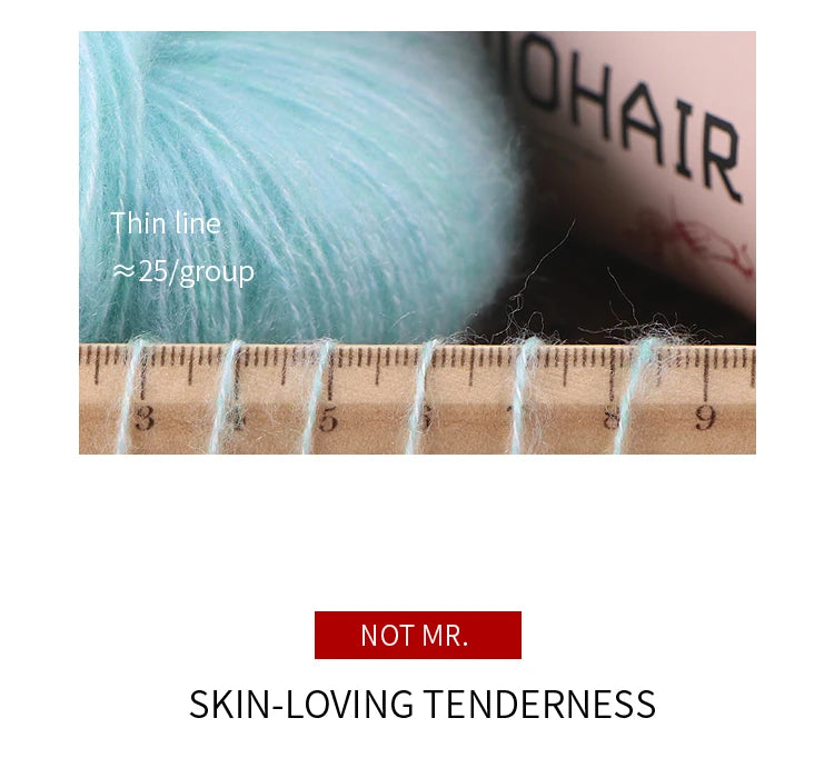 6pcs Soft Mohair Angora Yarn – Fluffy Lace Yarn for Knitting & Crochet (25g/pc)