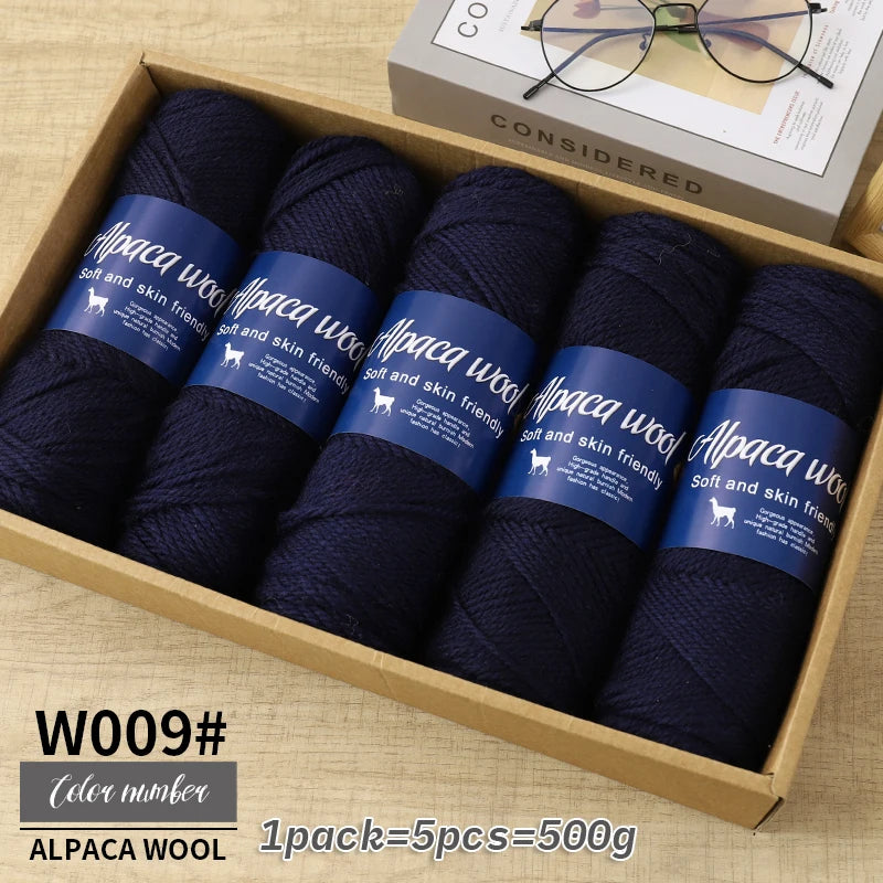500g Coarse Alpaca Wool Yarn – Warm Handwoven Knitting Yarn