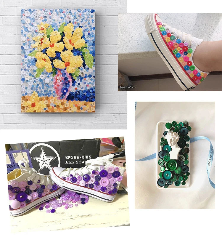 100pcs Mixed Color Round Resin Buttons – DIY Sewing Accessories