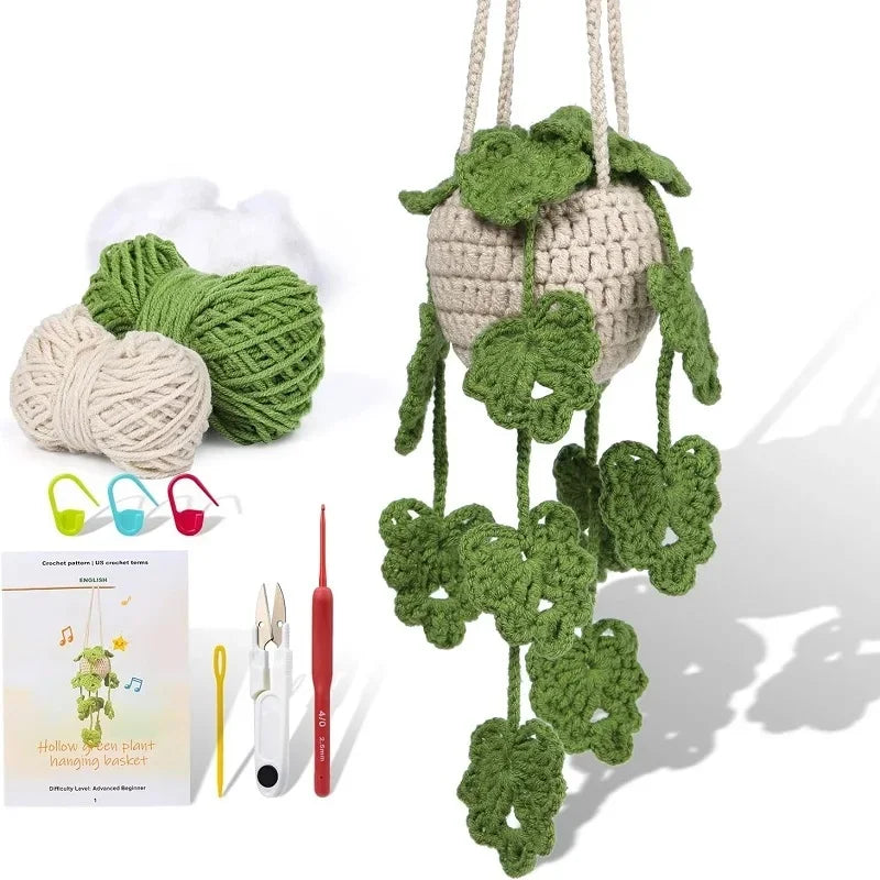 KRABALL Crochet Plant Hanger Kit – Beginner Set with Video Tutorial