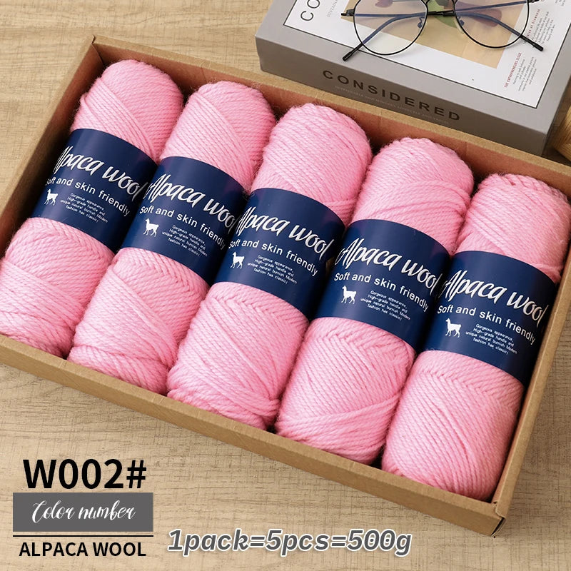 500g Coarse Alpaca Wool Yarn – Warm Handwoven Knitting Yarn