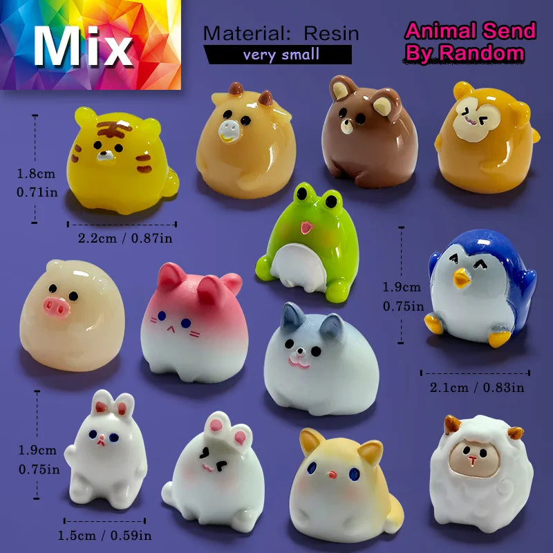 10Pcs Mini Animal Figurines Garden Decorations