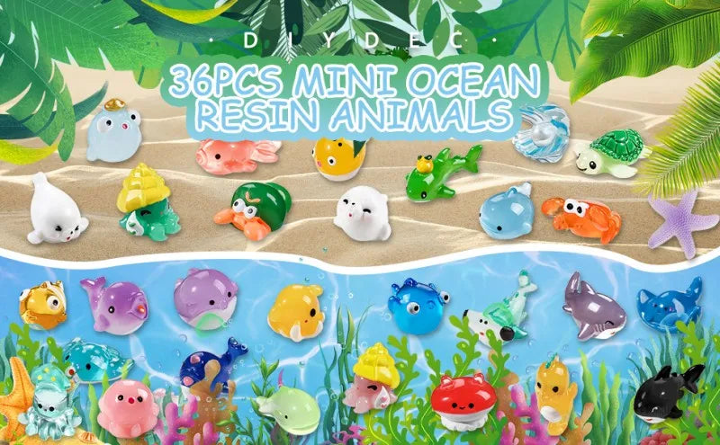 Mini Ocean Resin Sea Animal Figurines for DIY Landscape Decor