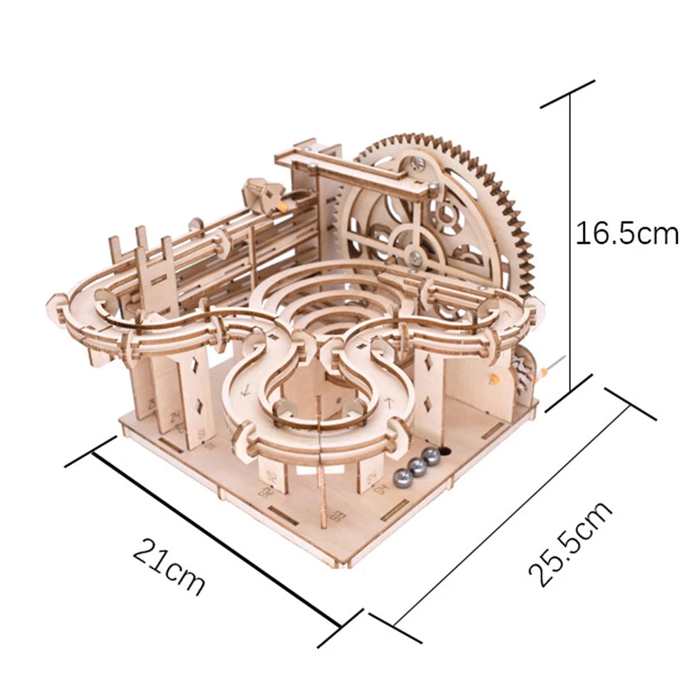 3D Wooden Marble Run Puzzle – Mechanical Model Kit