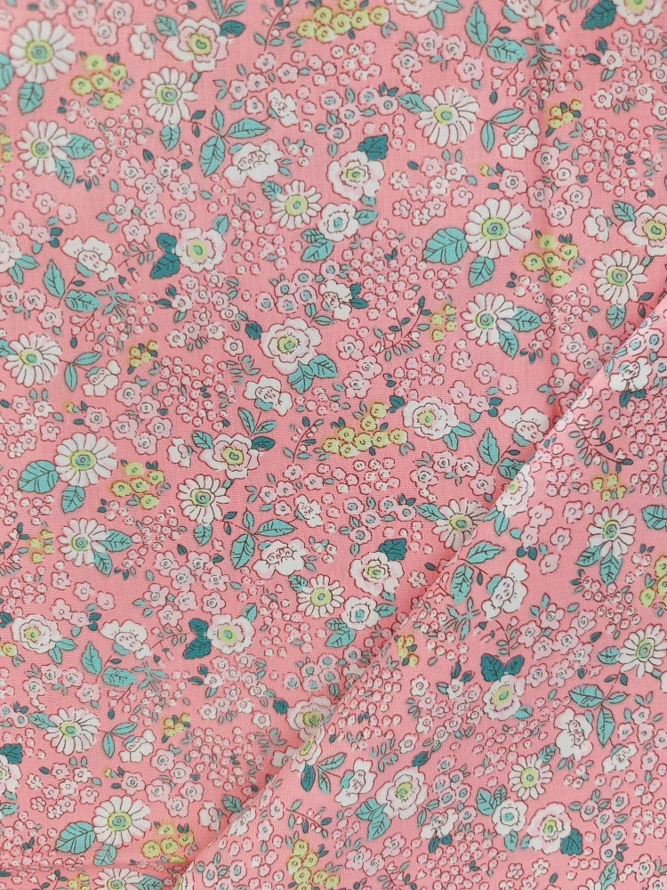 Blue White Porcelain Rose Cotton Poplin Fabric 140x50cm