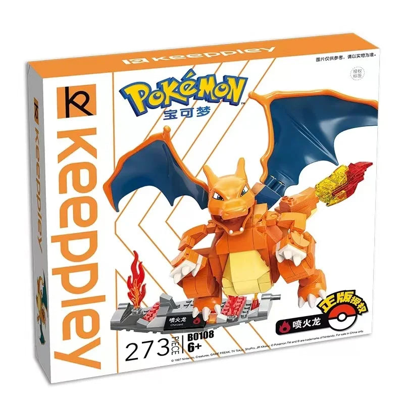 Pokémon Building Block Figures – Charizard, Mewtwo, Venusaur Models