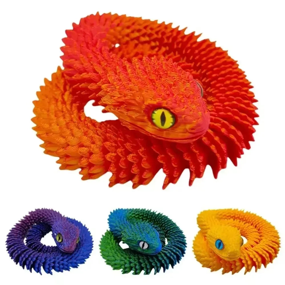 3D Printed Movable Snake – 2025 New Year Gift & Desktop Ornament