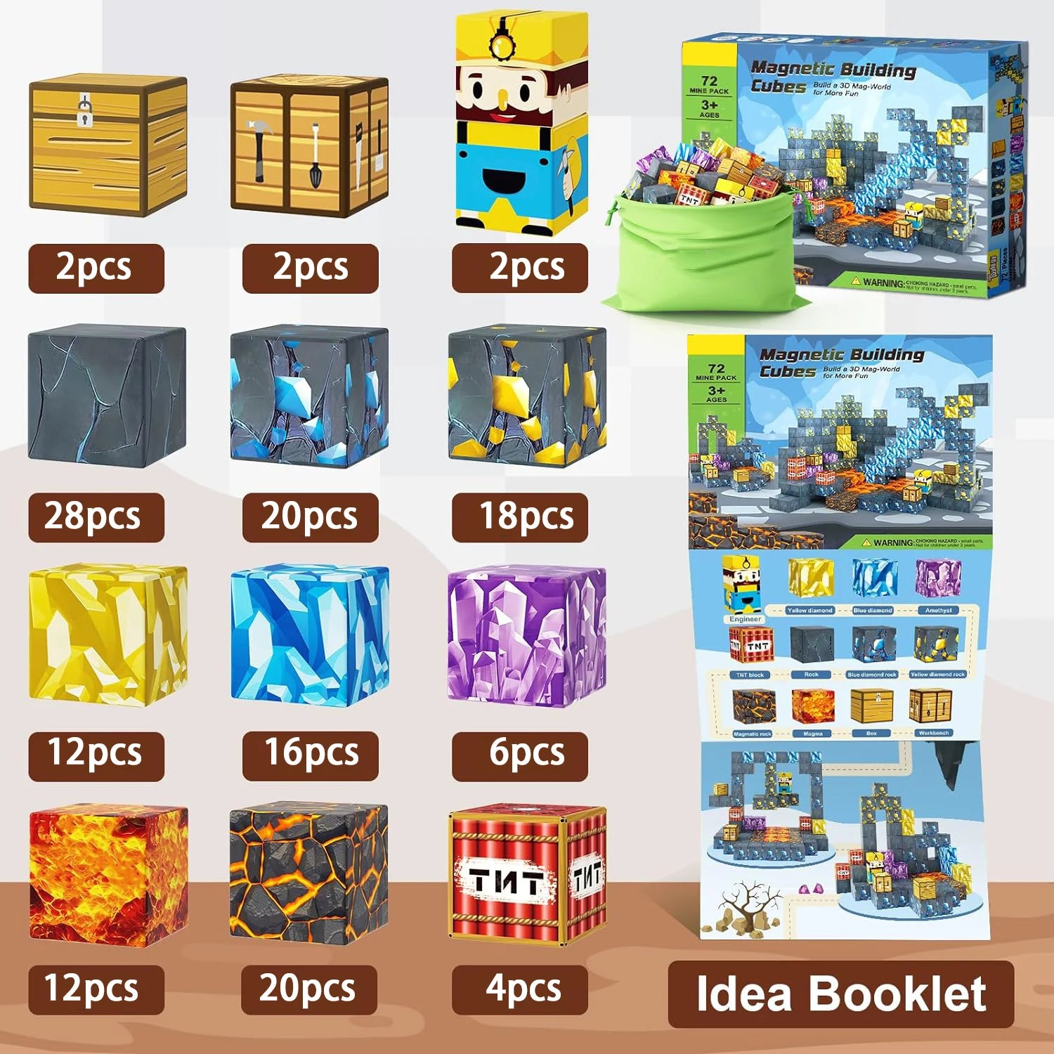 Magnetic Building Cube Set – STEM DIY Toy for Kids Age 3+