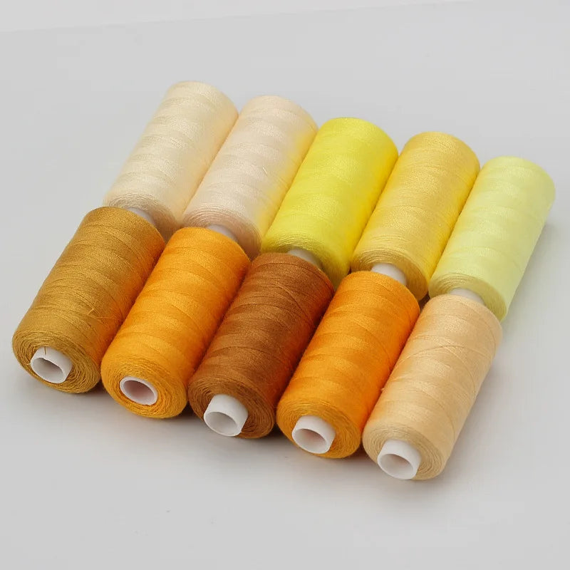 10-Color Polyester Sewing Thread Set – 400 Yards Each