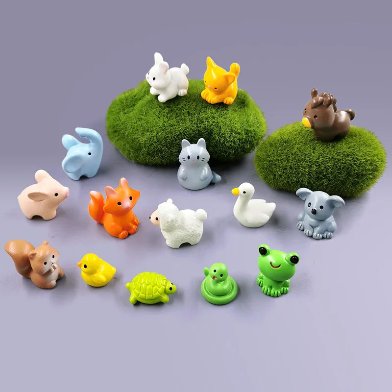 10Pcs Mini Animal Figurines Garden Decorations