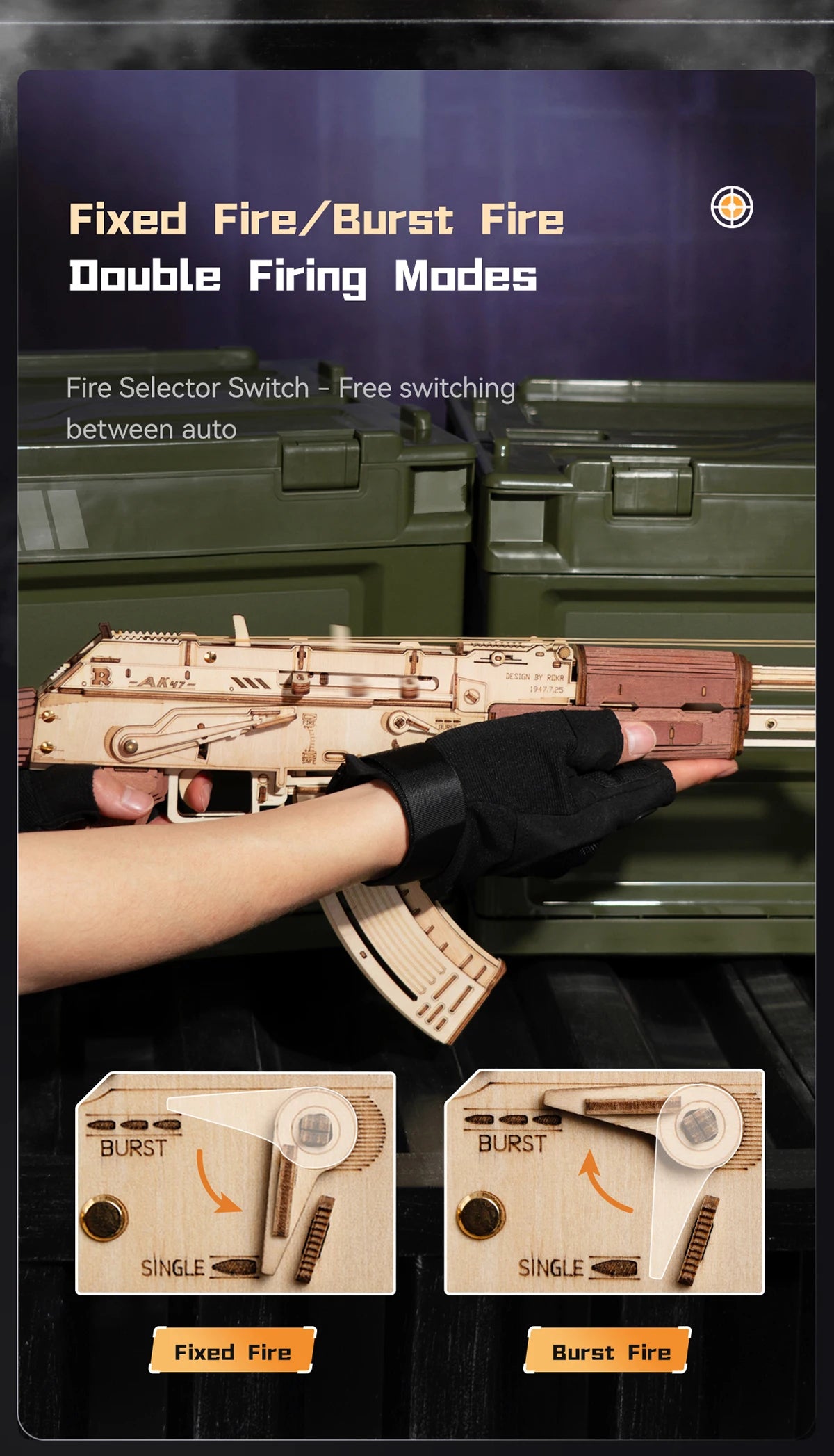 Robotime ROKR AK47 3D Wooden Puzzle Gun – LQ901