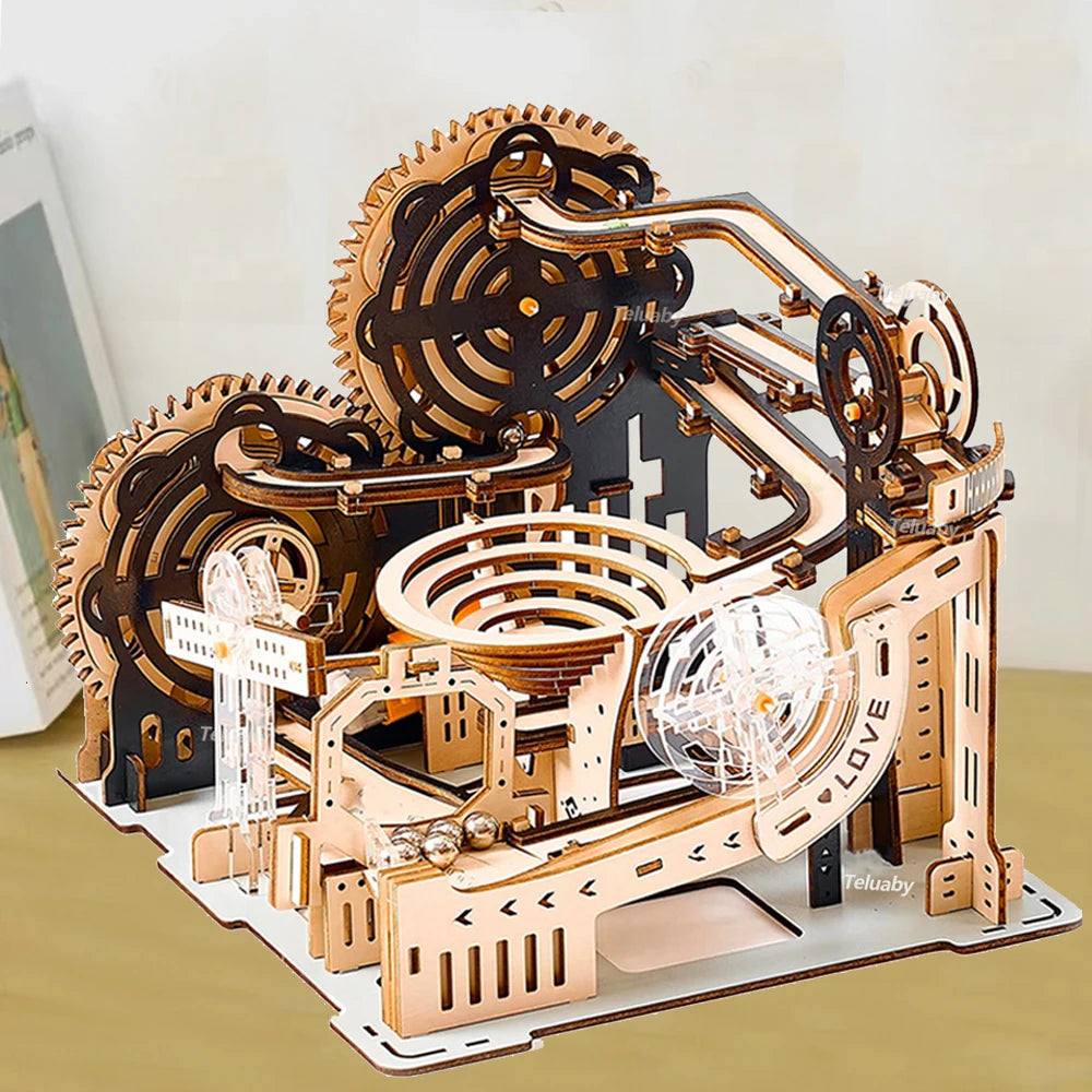 3D Wooden Marble Run Puzzle – Mechanical Model Kit