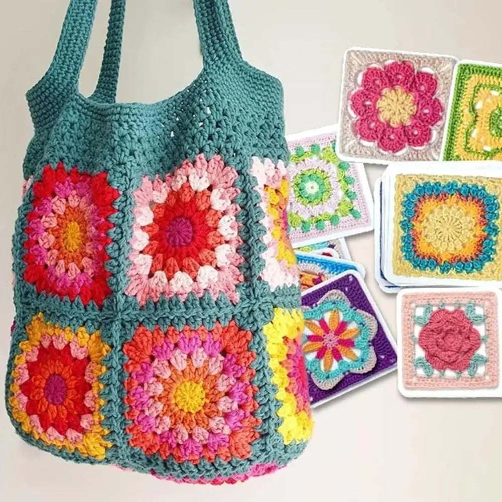 Granny Square Pattern Card Deck – DIY Knitting Kit for Adults