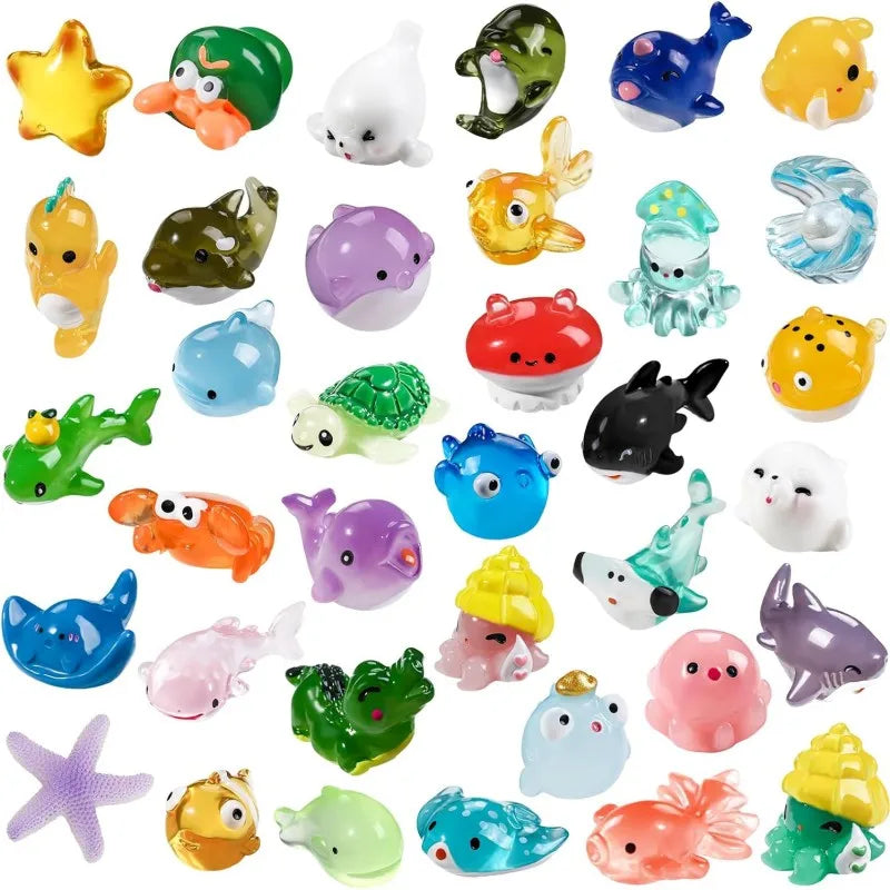 Mini Ocean Resin Sea Animal Figurines for DIY Landscape Decor