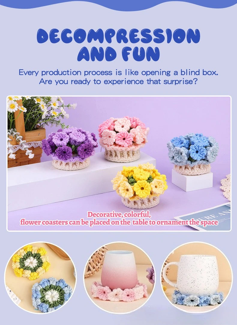 Hand-Knitted Crochet Kit for Coaster & Cap Mats