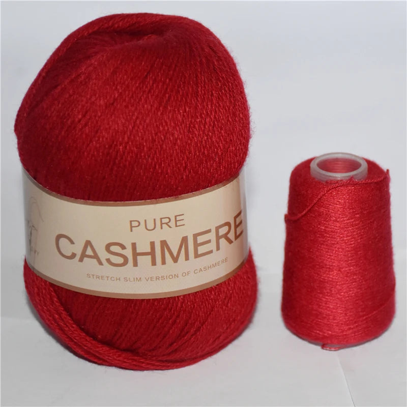 5pcs Pure Mongolian Cashmere Yarn – 3-Ply Worsted Hand Knitting Thread
