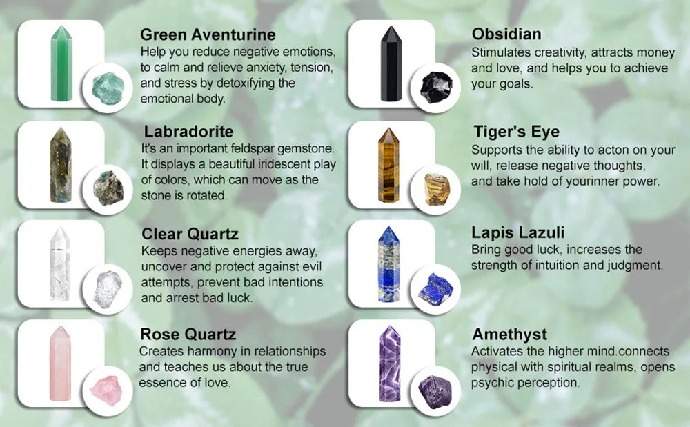 Crystal Stone Point Wands for Decor and Witchcraft