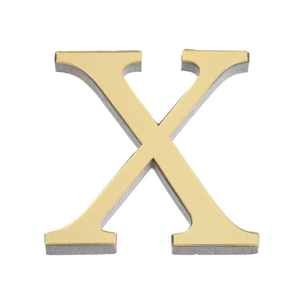 3D Mirror Acrylic Gold Letter Wall Stickers 10CM
