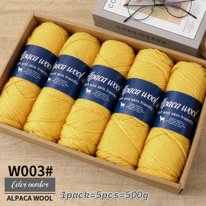 500g Coarse Alpaca Wool Yarn – Warm Handwoven Knitting Yarn