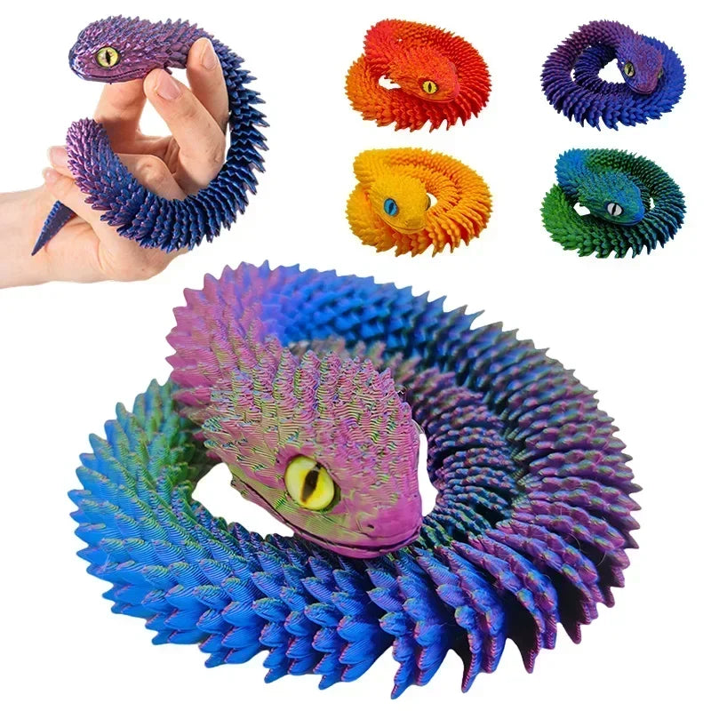 3D Printed Movable Snake – 2025 New Year Gift & Desktop Ornament