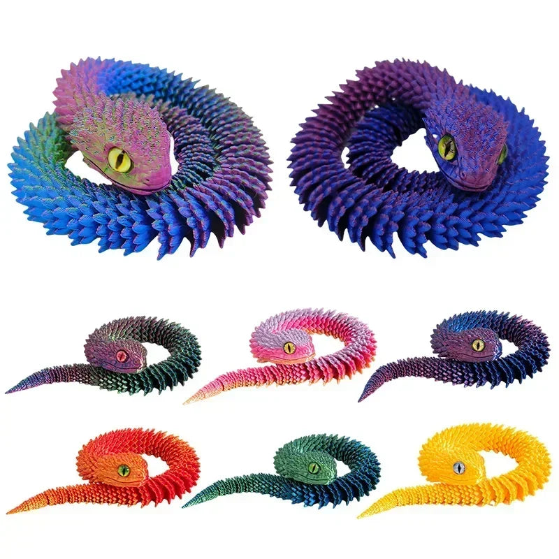 3D Printed Movable Snake – 2025 New Year Gift & Desktop Ornament