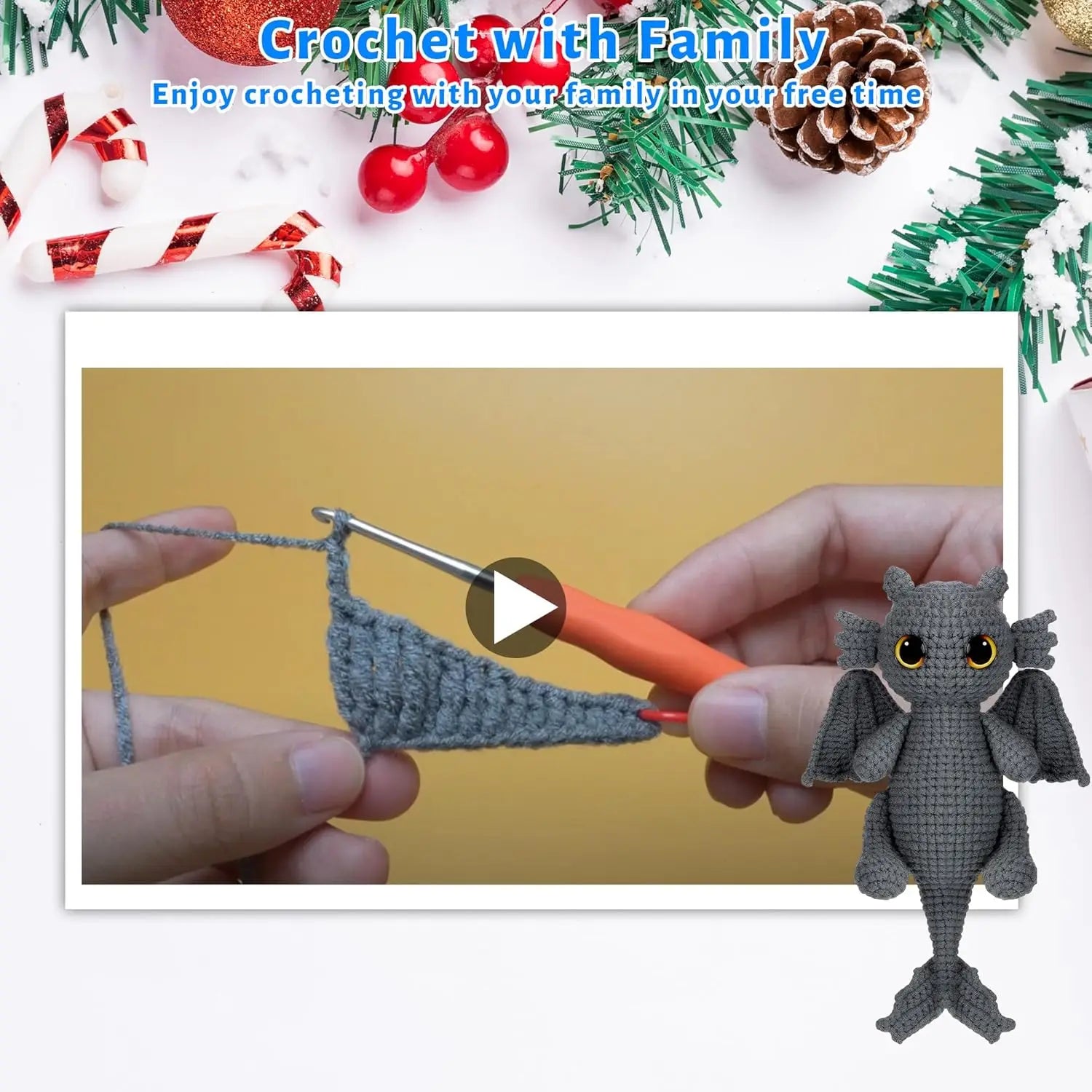 Beginner Crochet Dragon Kit with Video Tutorials