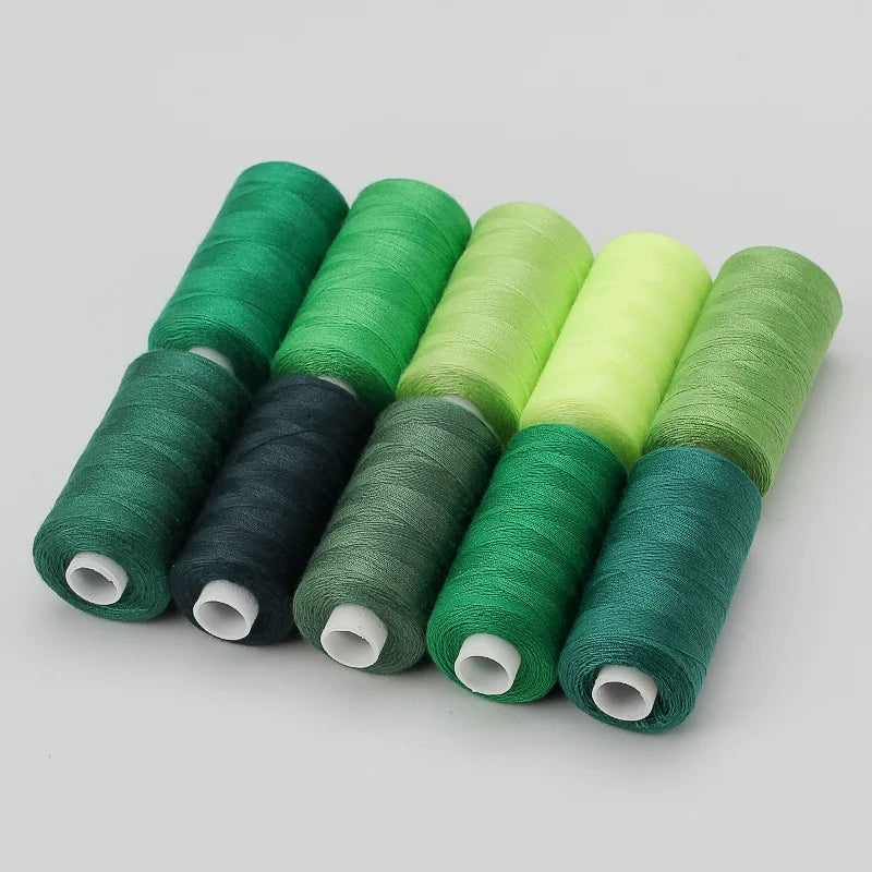 10-Color Polyester Sewing Thread Set – 400 Yards Each