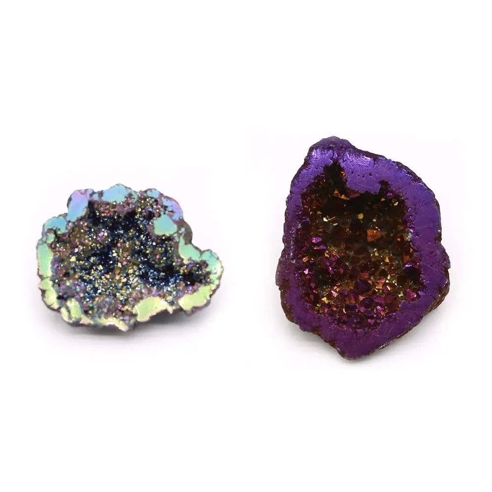 2pcs Natural Agate Crystal Treasure Bowls – Gemstone Display Set