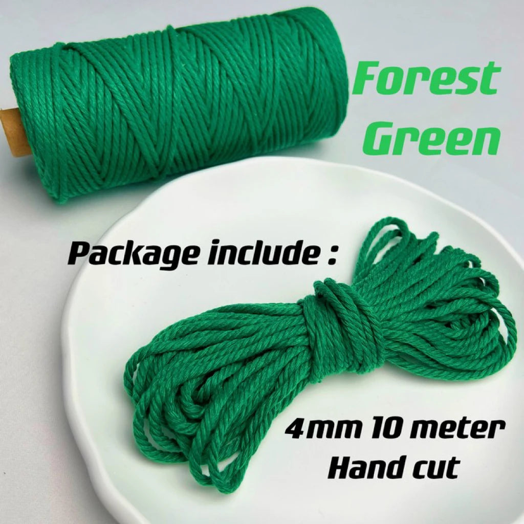10m 4mm Braided Cotton Macrame Rope – Natural DIY Craft Cord