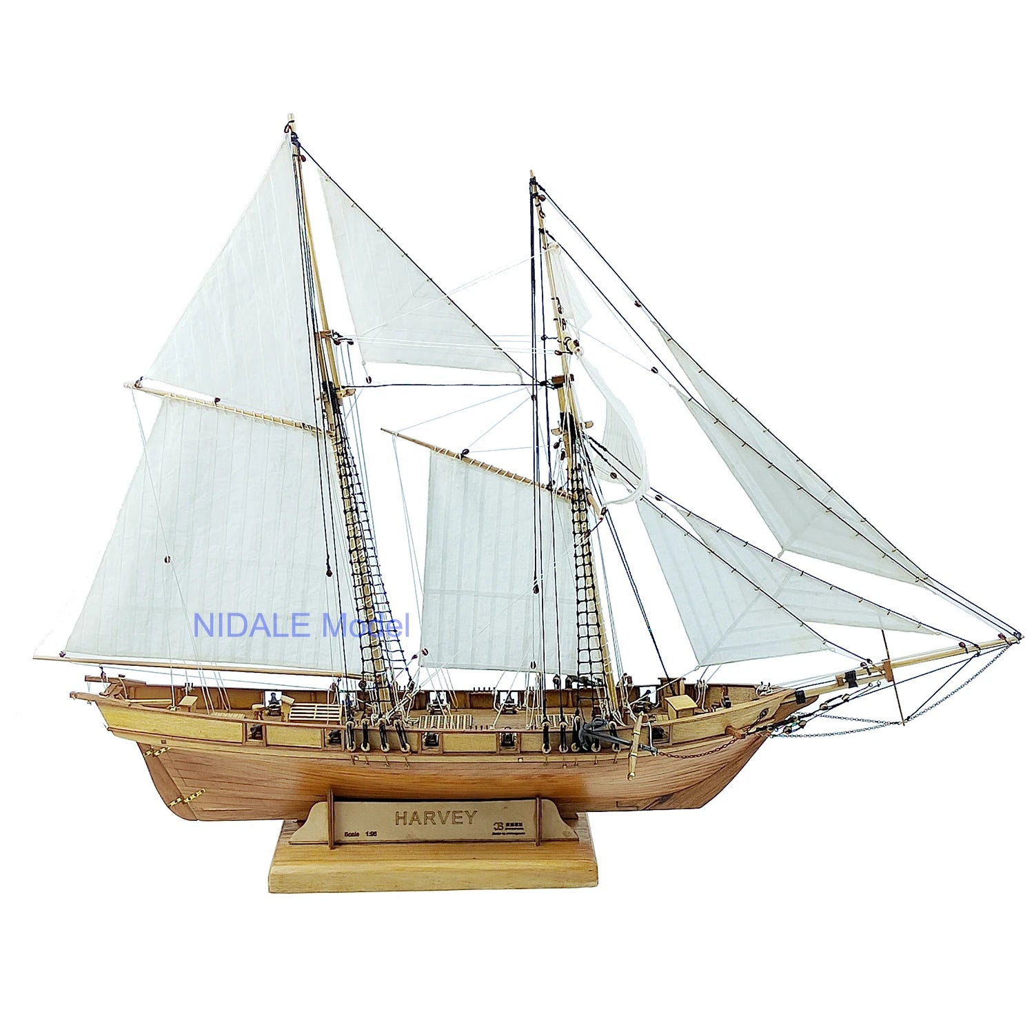 1:96 Scale Harvey 1847 Wooden Sailboat Model Kit