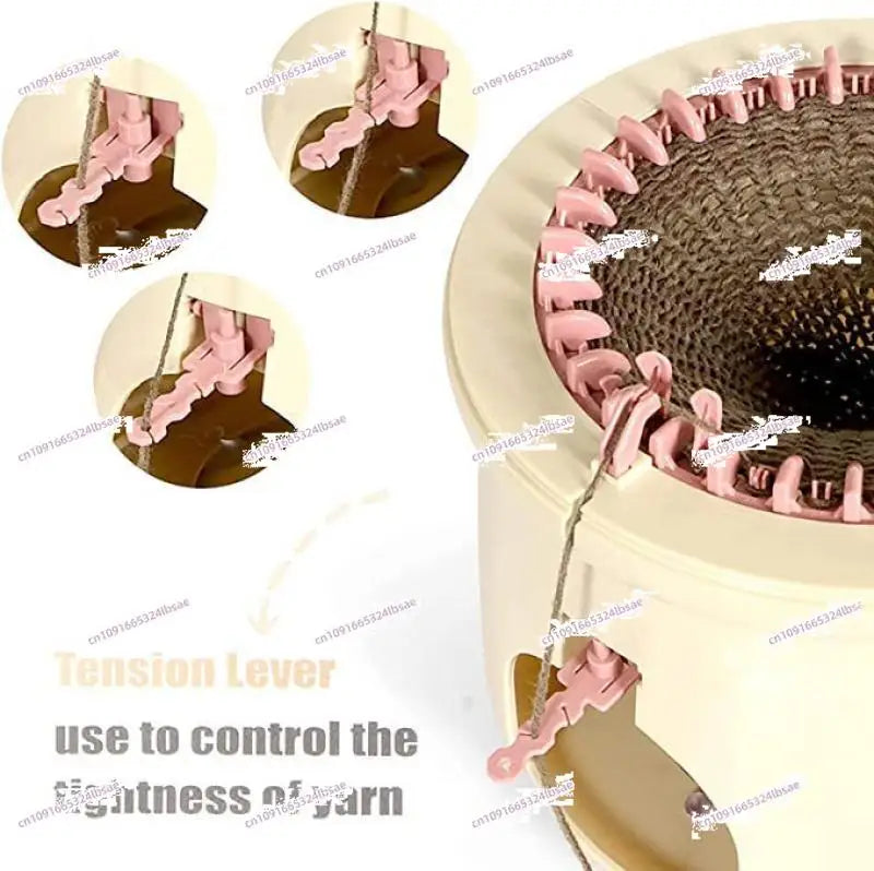 32-Needle Knitting Machine for DIY Hats, Scarves, Socks