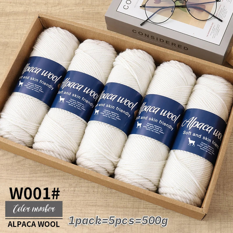 500g Coarse Alpaca Wool Yarn – Warm Handwoven Knitting Yarn