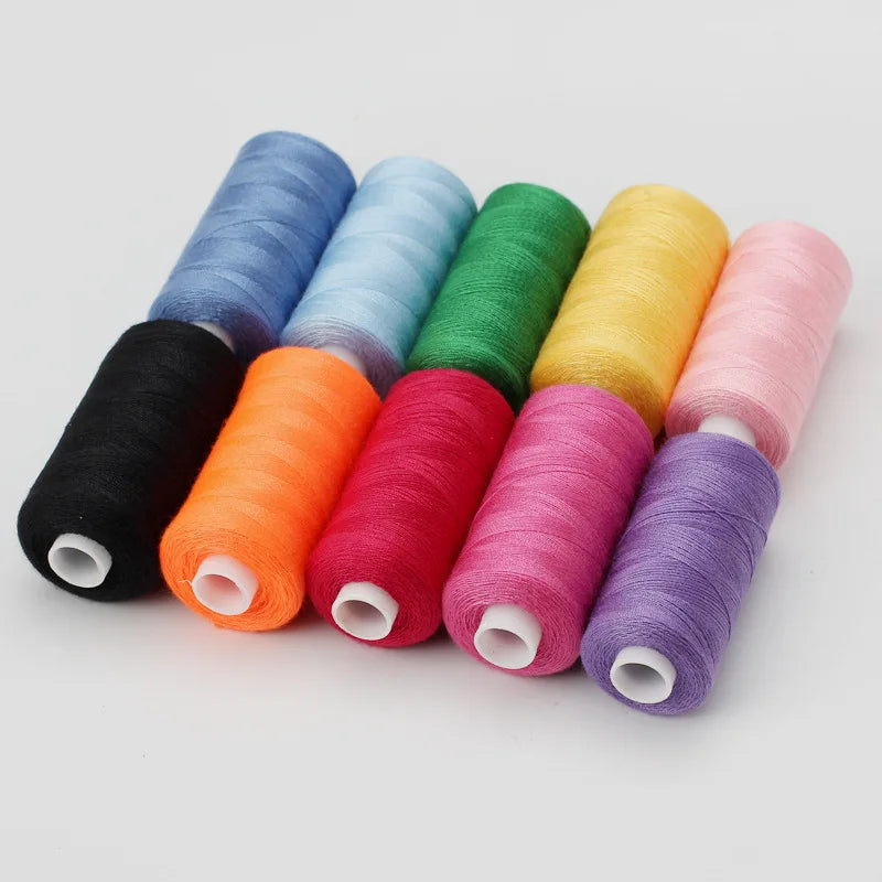 10-Color Polyester Sewing Thread Set – 400 Yards Each