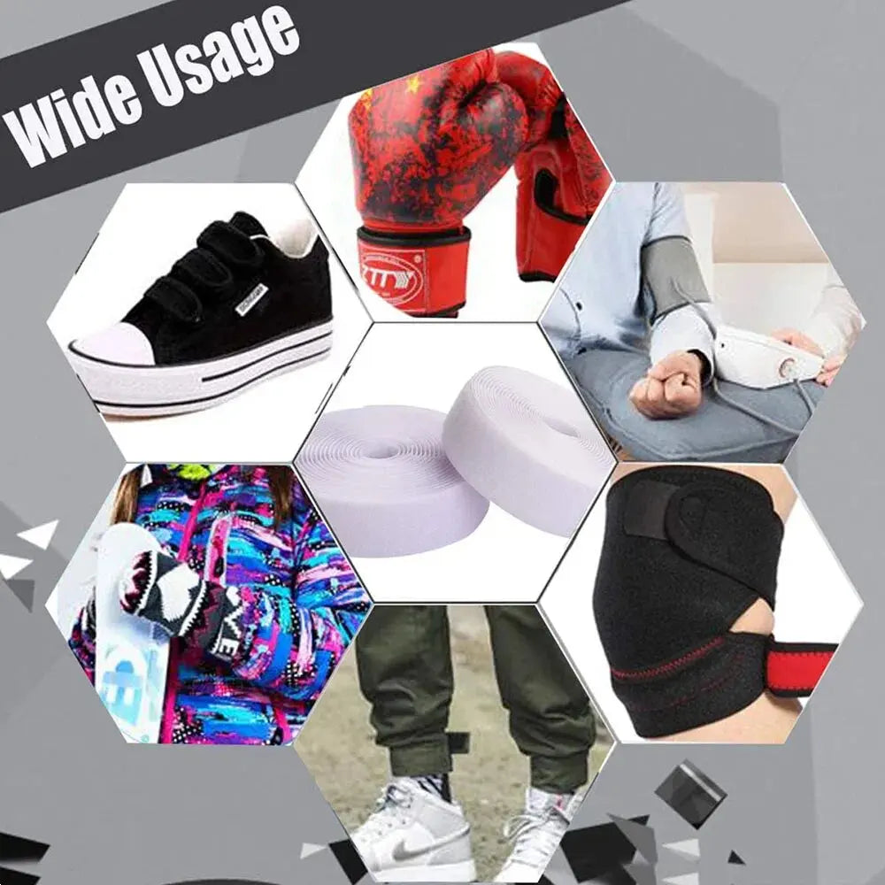 5M Sew-On Hook & Loop Fastener Tape – Black Nylon Strip