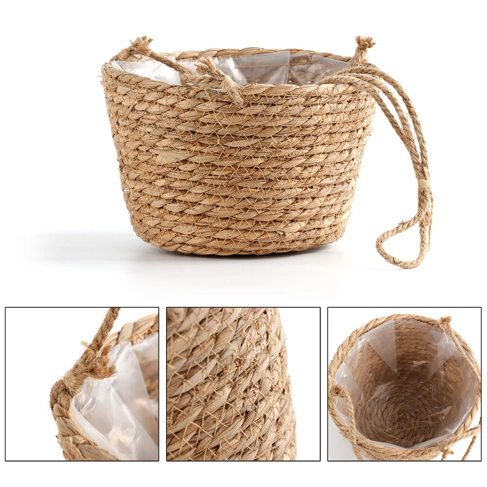 Jute Rope Macrame Hanging Planter Basket