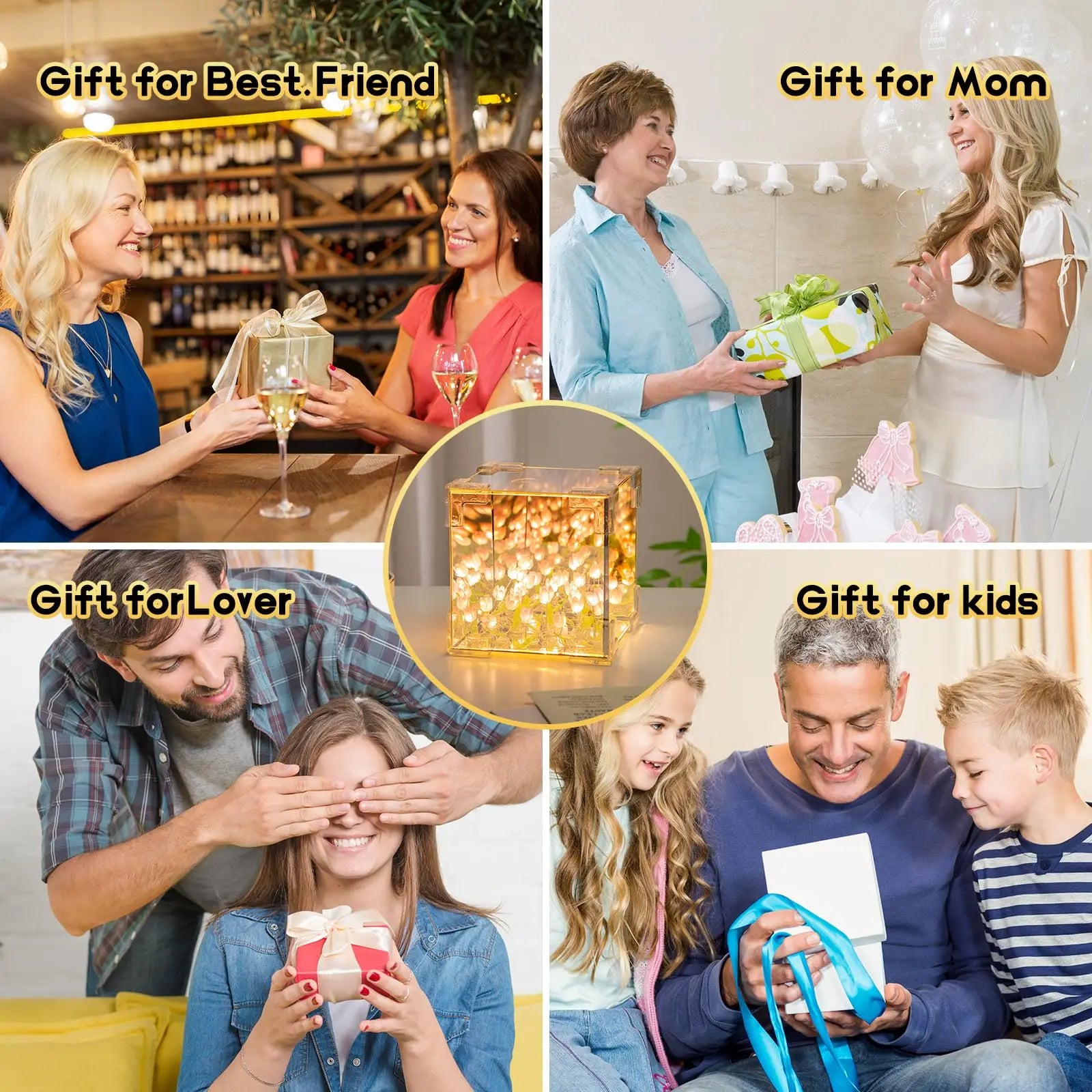 DIY Tulip LED Night Light & Mirror Cube Gift