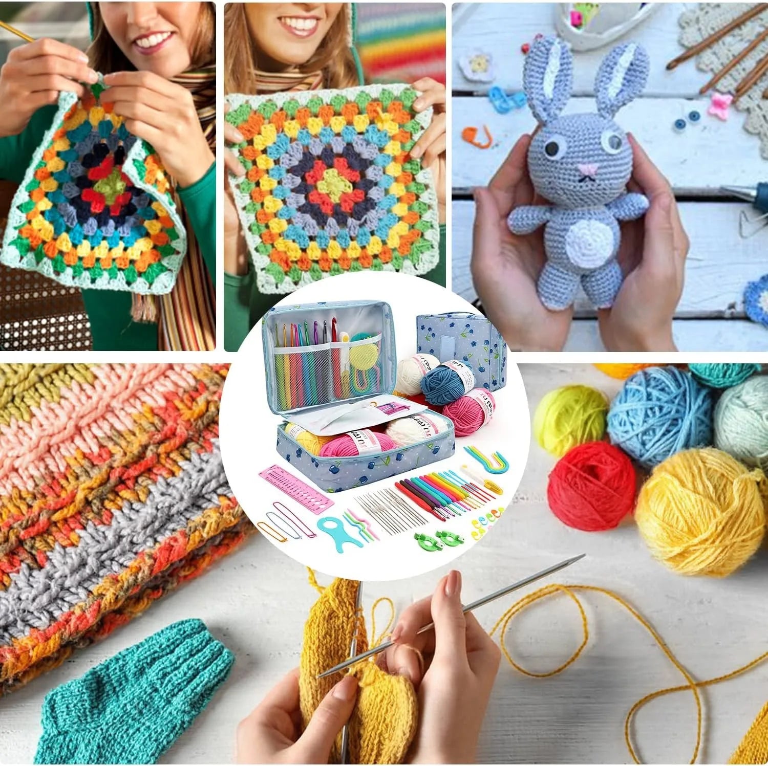 KOVEEN 59pcs Beginner Crochet Kit with Storage