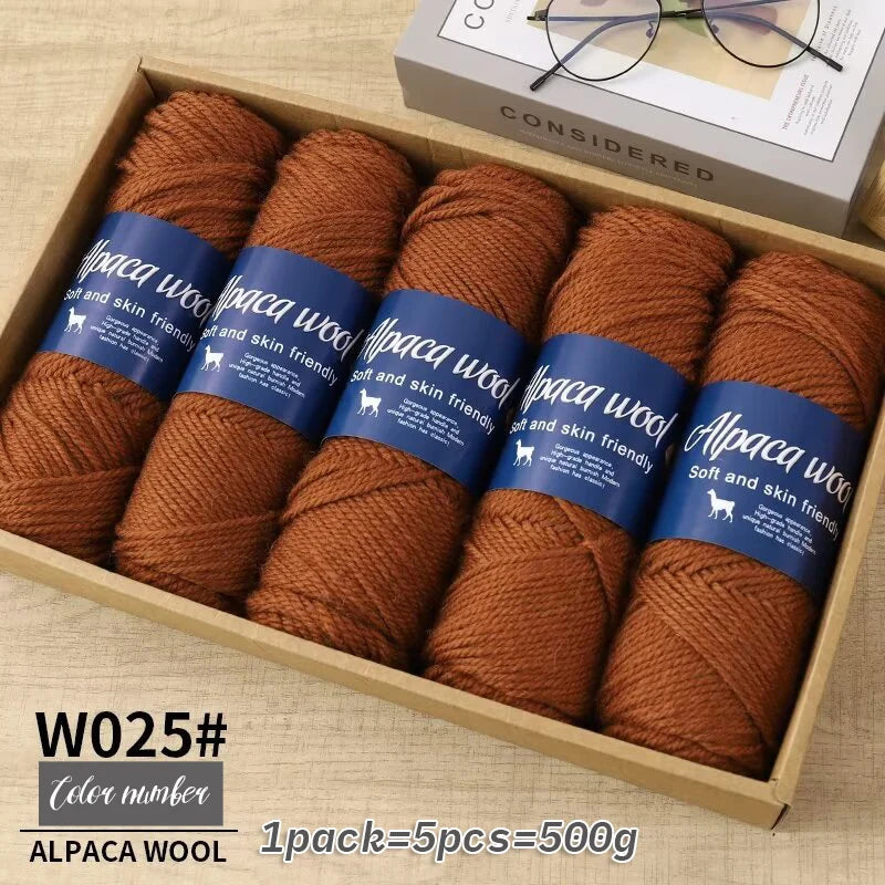 500g Coarse Alpaca Wool Yarn – Warm Handwoven Knitting Yarn