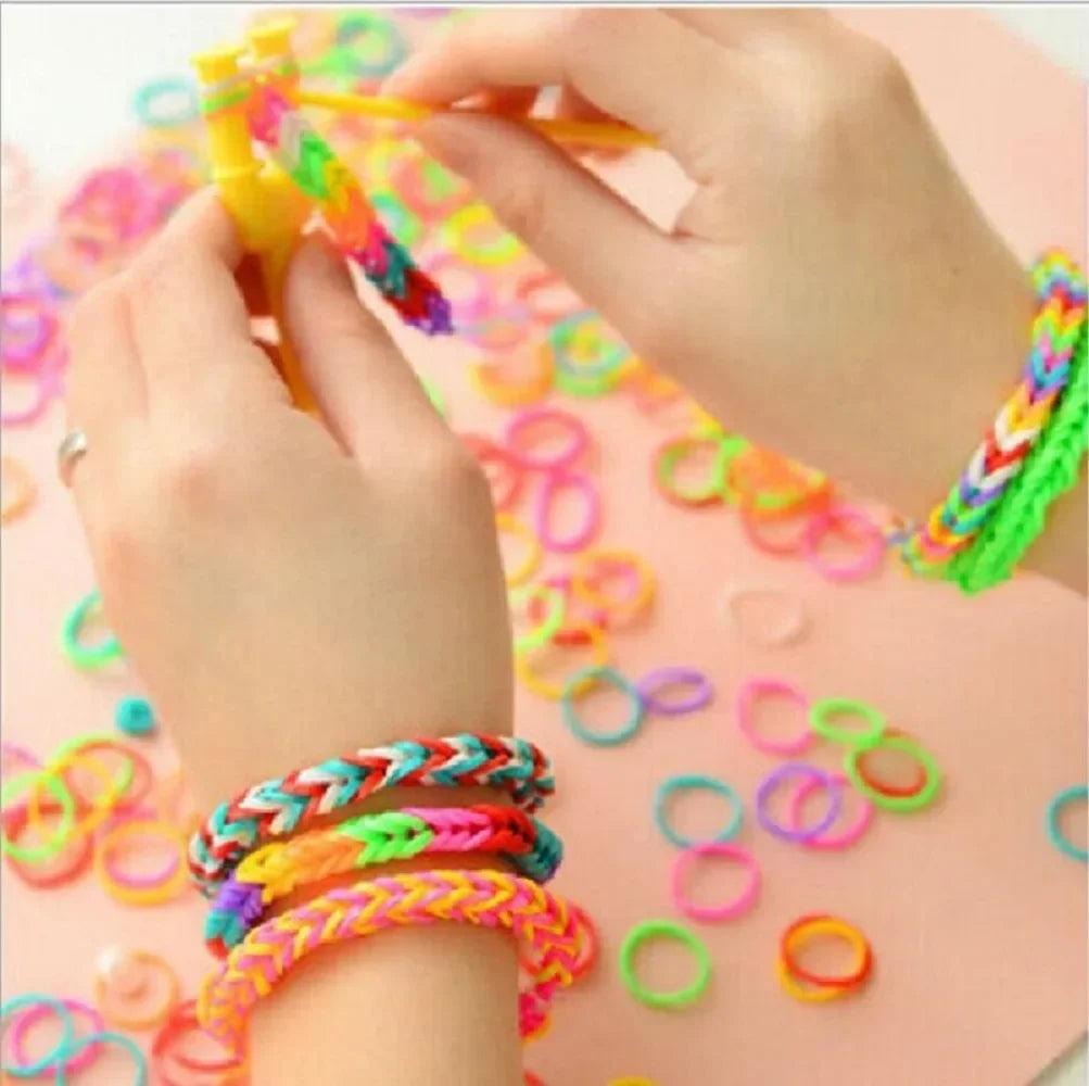 Double Color Rubble Loom Bands Bracelet DIY Jewelry Kit
