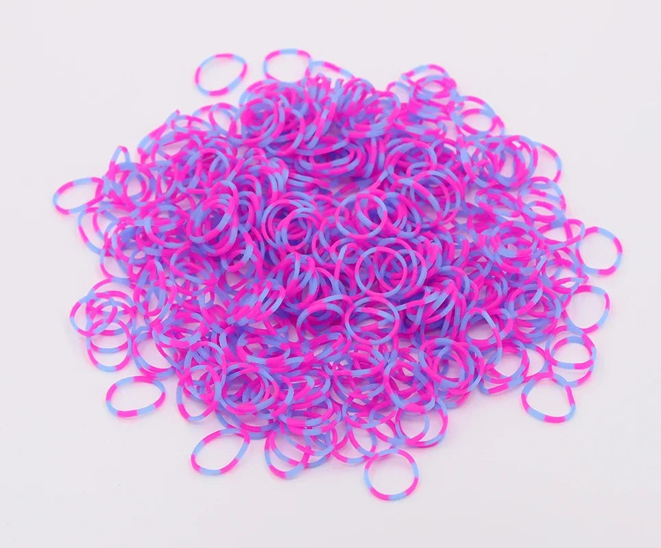 Double Color Rubble Loom Bands Bracelet DIY Jewelry Kit