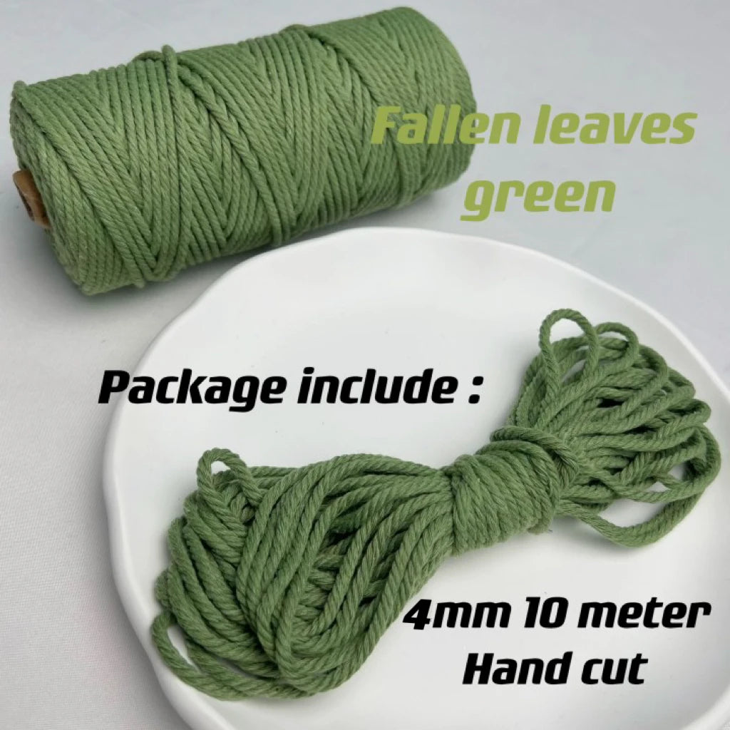 10m 4mm Braided Cotton Macrame Rope – Natural DIY Craft Cord